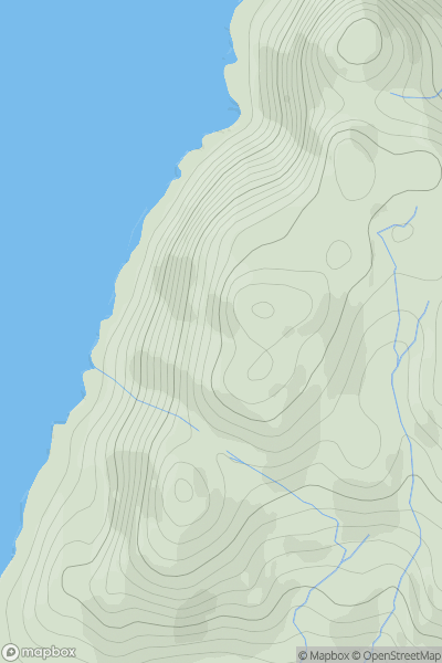 Thumbnail image for Cruach Bhuidhe [Moidart and Ardnamurchan] showing contour plot for surrounding peak